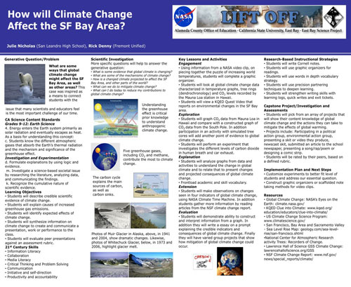 How will Climate Change Affect the SF Bay Area poster